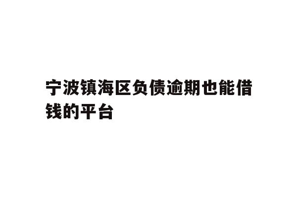 详细阅读:宁波镇海区负债逾期也能借钱的平台 宁波镇海区负债逾期也能借钱的平台
