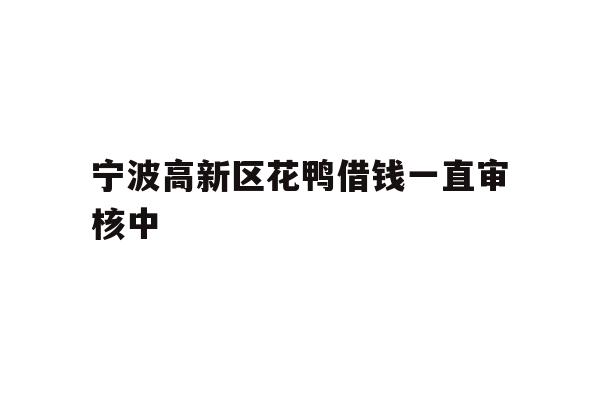 详细阅读:宁波高新区花鸭借钱一直审核中 宁波高新区花鸭借钱一直审核中