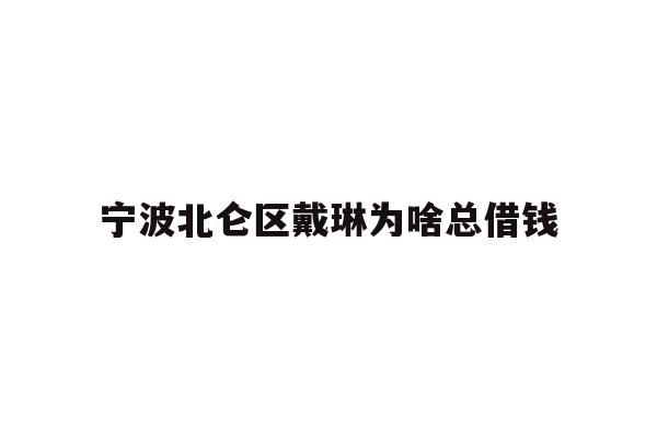 宁波北仑区戴琳为啥总借钱