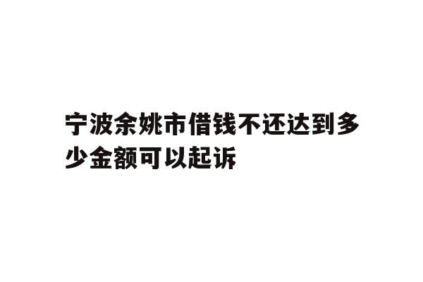 宁波余姚市借钱不还达到多少金额可以起诉
