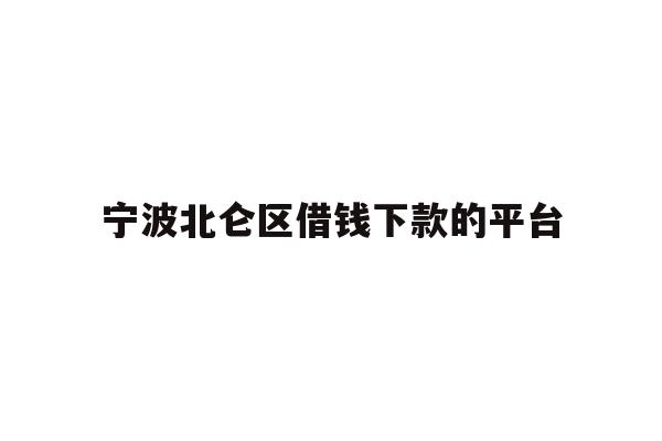 宁波北仑区借钱下款的平台