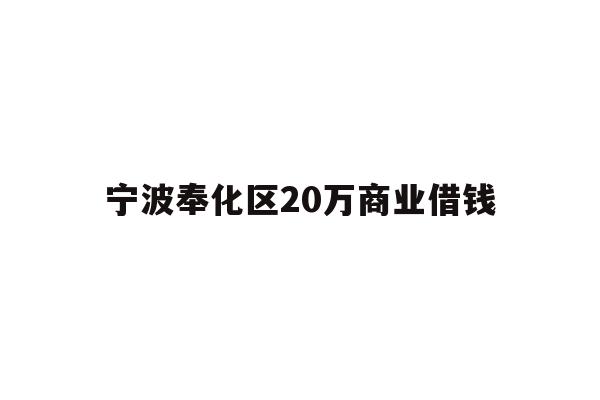 宁波奉化区20万商业借钱