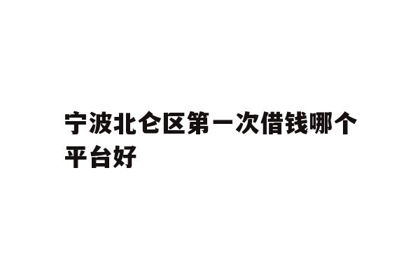 宁波北仑区第一次借钱哪个平台好