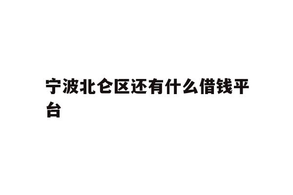 宁波北仑区还有什么借钱平台