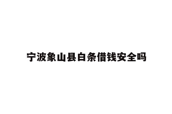 宁波象山县白条借钱安全吗
