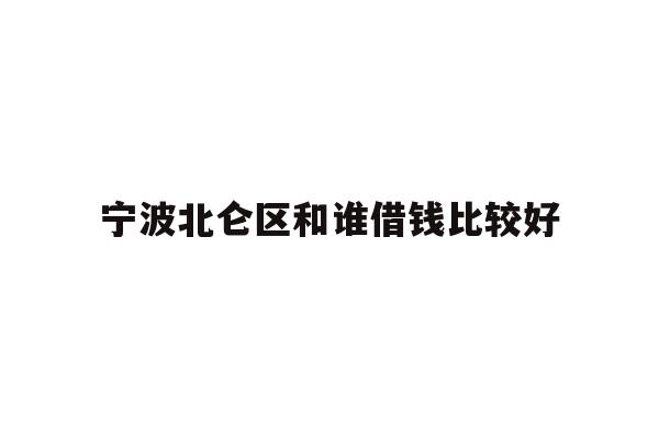 宁波北仑区和谁借钱比较好