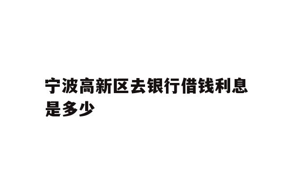 宁波高新区去银行借钱利息是多少